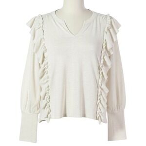Anthropologie Pilcro Cozy Popover Top Cream / Ivory Women's Size Small